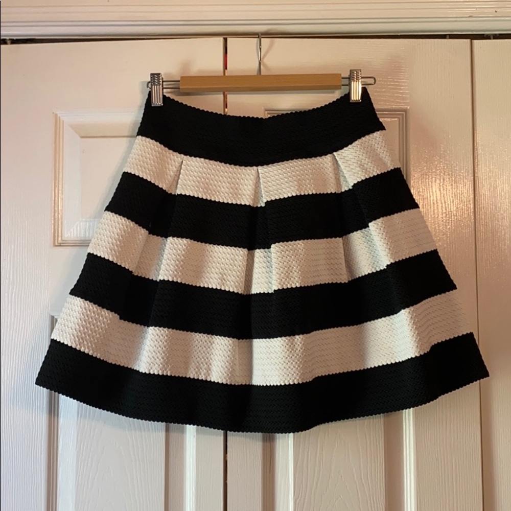 Black and white striped skirt